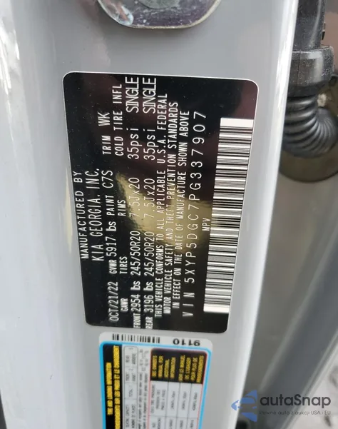 2023 Kia Telluride Sx from USA, damaged, VIN 5XYP5DGC7PG337907